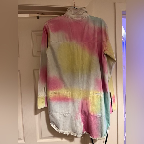 Fashion nova Really Out Here Tie Dye Denim Romper (L) - Picture 6 of 7